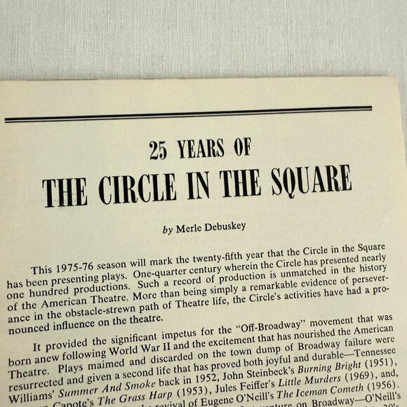 Pal Joey Playbill Broadway Circle in the Square 1976 Dixie Carter Merilu Henner - Picture 3 of 8